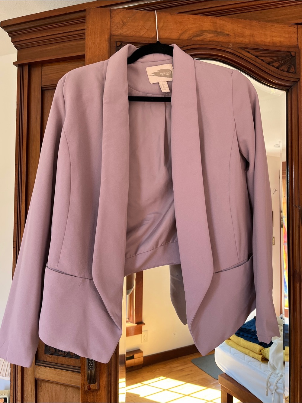 Forever 21 Lavender Open-Front Blazer